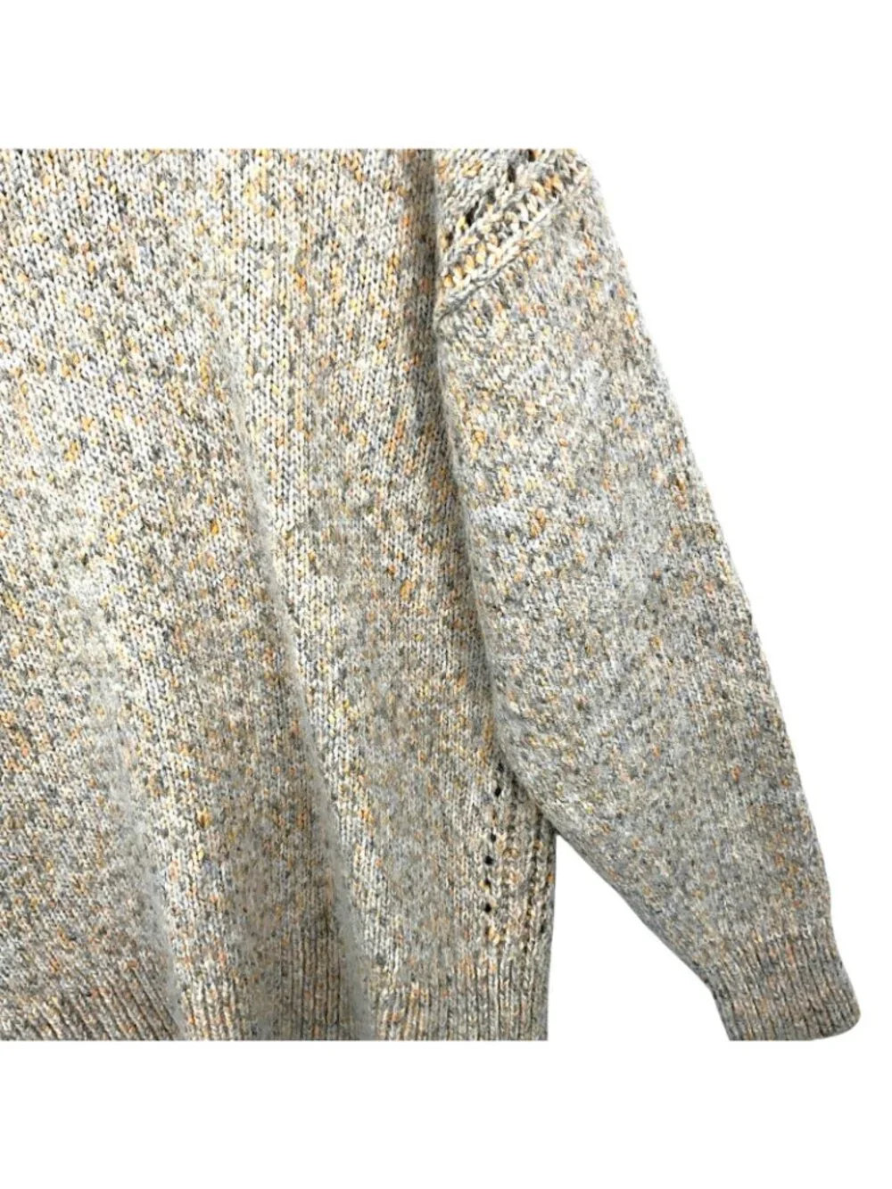 J.Crew Relaxed Pullover Sweater Womens Medium Beige Wool Alpaca Chunky Crew Neck